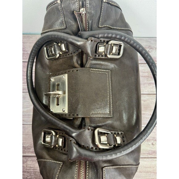 TENTAZIONE DUE Italian Brown Genuine Leather Shoulder Bag Purse Handbag Italy - Picture 9 of 16